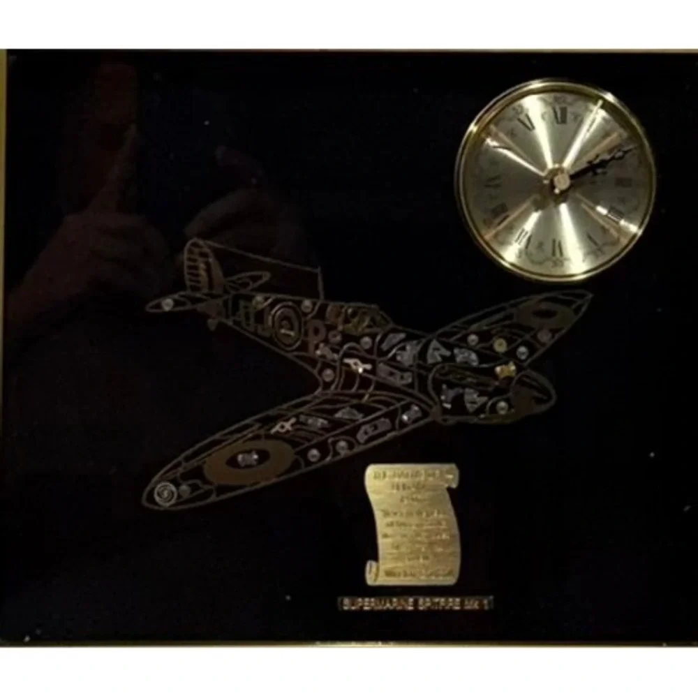 Battle of Britain Supermarine Spitfire Mk 1 Watch Movement Art Wall Clock Frame